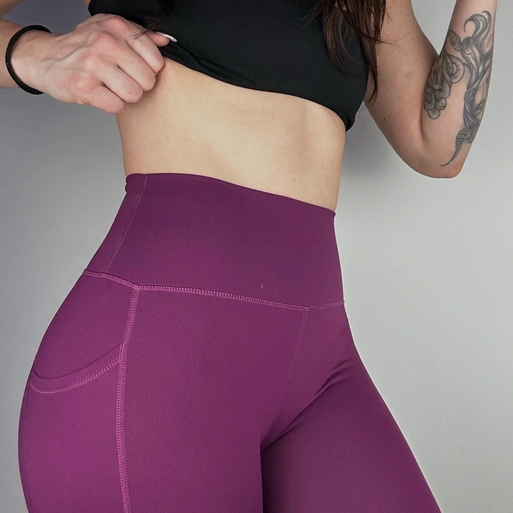 Purple High-Waisted Leggings - Picture 3 of 3